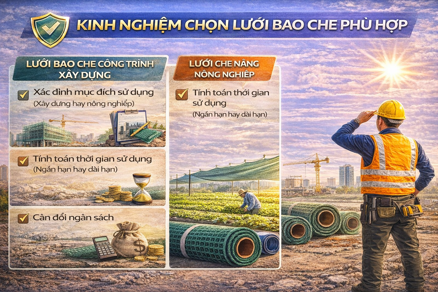 kinh nghiệm lưới bao che phù hợp