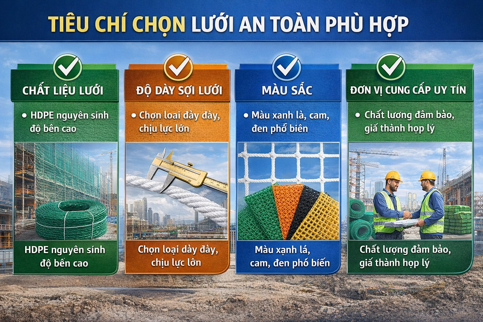 Tiêu chí chọn lưới an toàn phù hợp