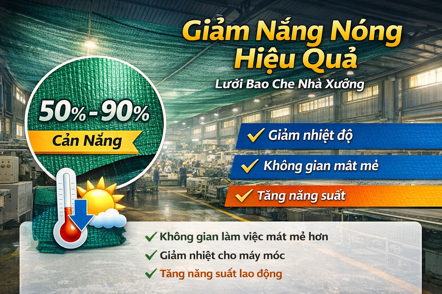 Lưới Bao Che Cho Nhà Xưởng