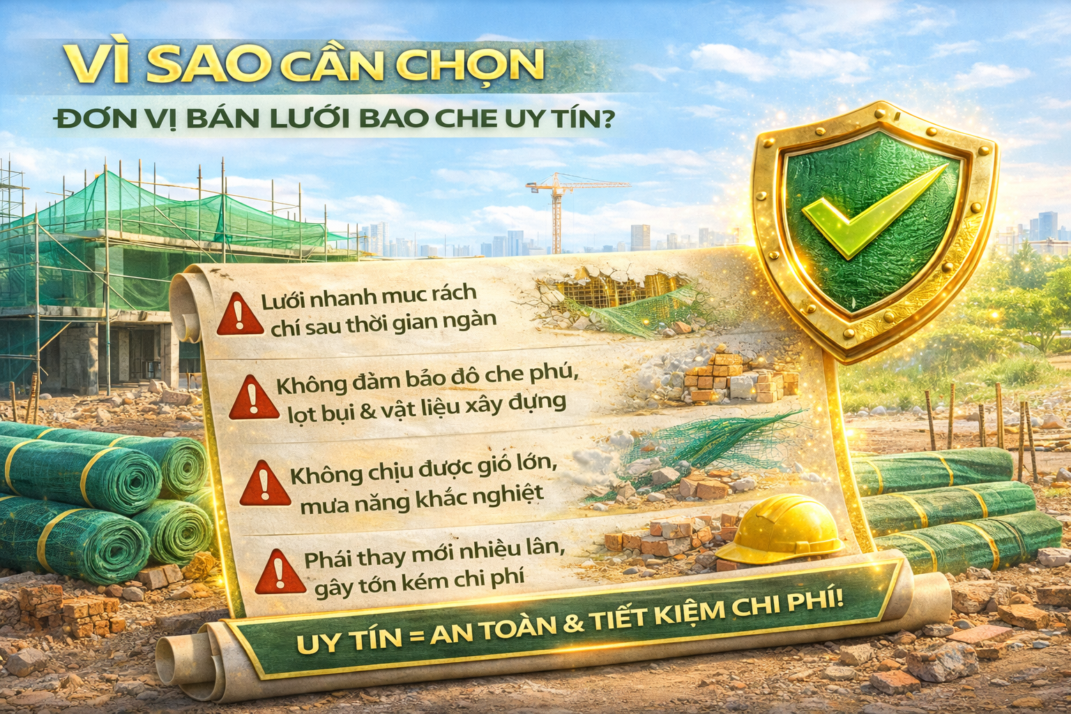 Vì sao cần chọn đơn vị bán lưới bao che uy tín?
