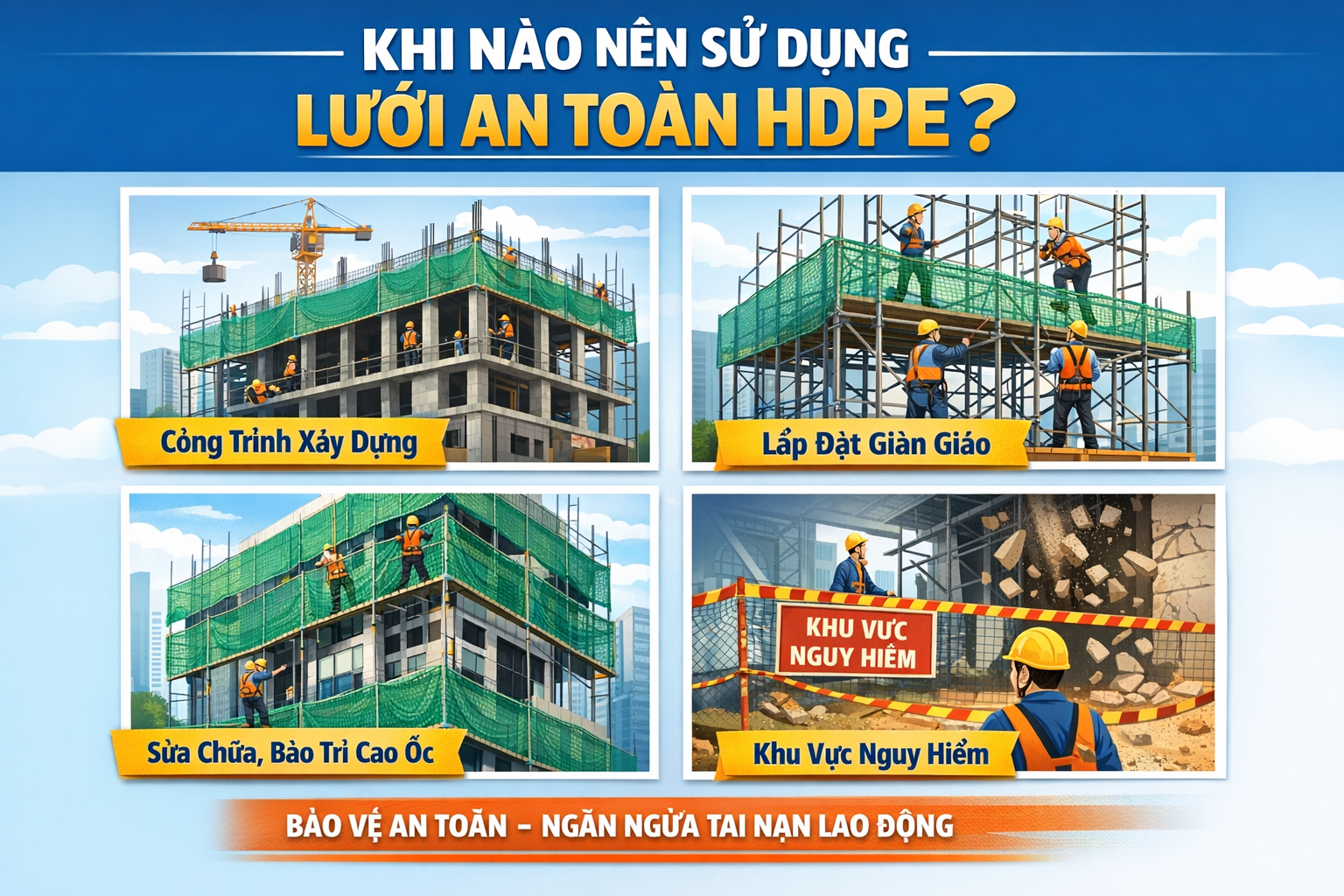 Khi nào nên sử dụng lưới an toàn HDPE?