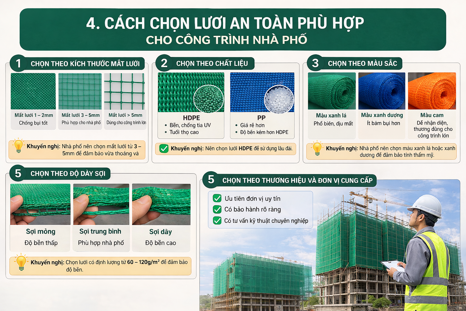 Cách chọn lưới an toàn phù hợp cho nhà phố