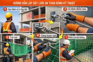 Hướng dẫn lắp đặt lưới an toàn