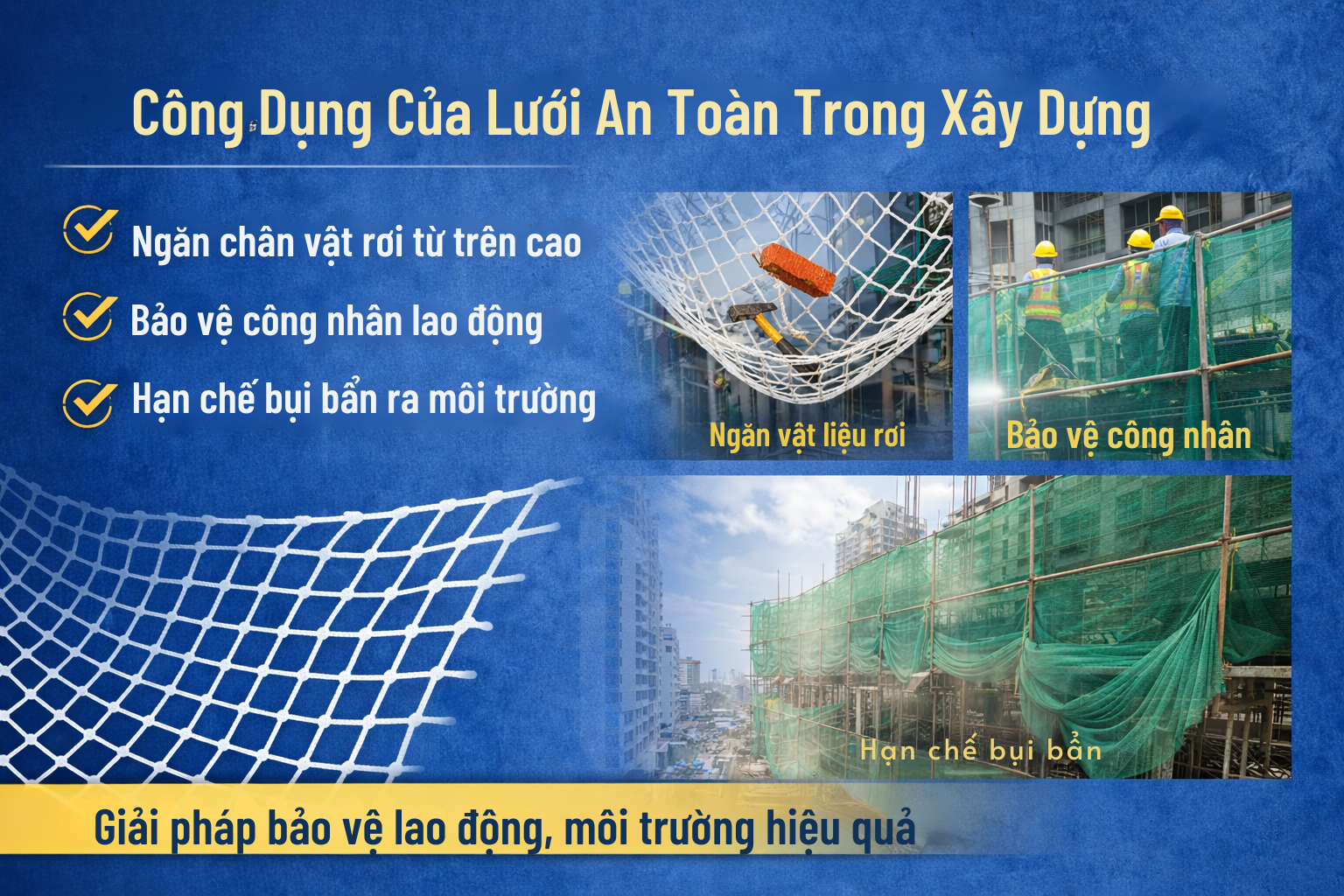 Công Dụng Của Lưới An Toàn Trong Xây Dựng