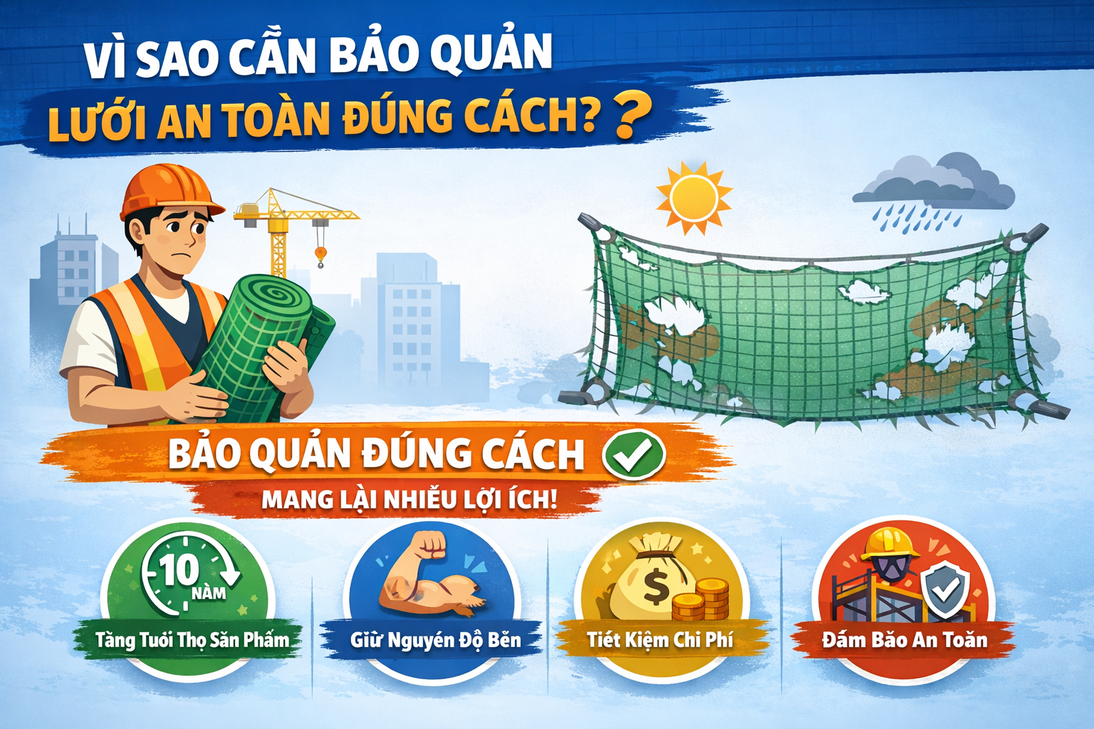 Vì Sao Cần Bảo Quản Lưới An Toàn Đúng Cách?