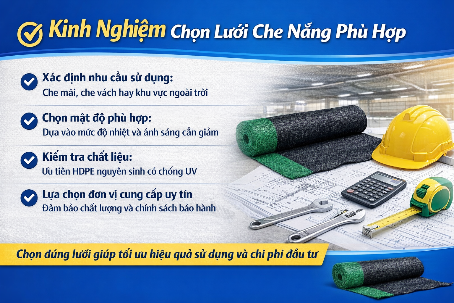 Kinh Nghiệm Chọn Lưới Che Nắng